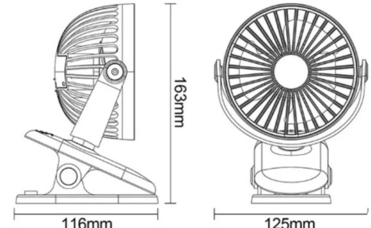 Portable Mini Hand Clip Fan -Blue