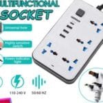 Universal Extension Multi Cord with Power Socket -Black