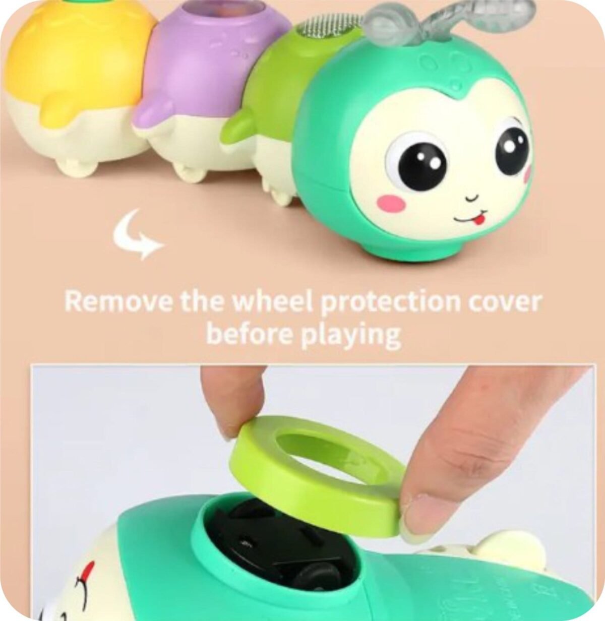 Baby Musical Toy Crawling Caterpillar -Mix Color