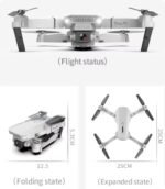 Drone E88 With Wide Angle HD 4K 1080P Dual Camera -Sliver
