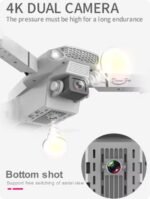 Drone E88 With Wide Angle HD 4K 1080P Dual Camera -Sliver