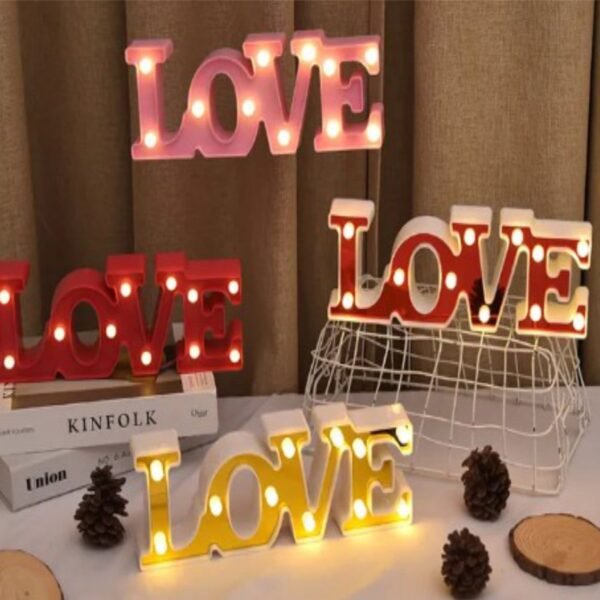 3D Love Heart LED Letter Lamps