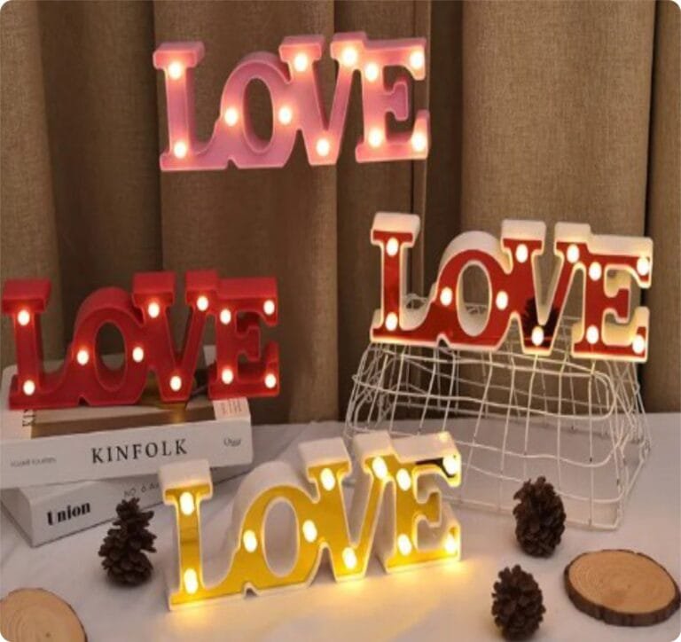3D Love Heart LED Letter Lamps