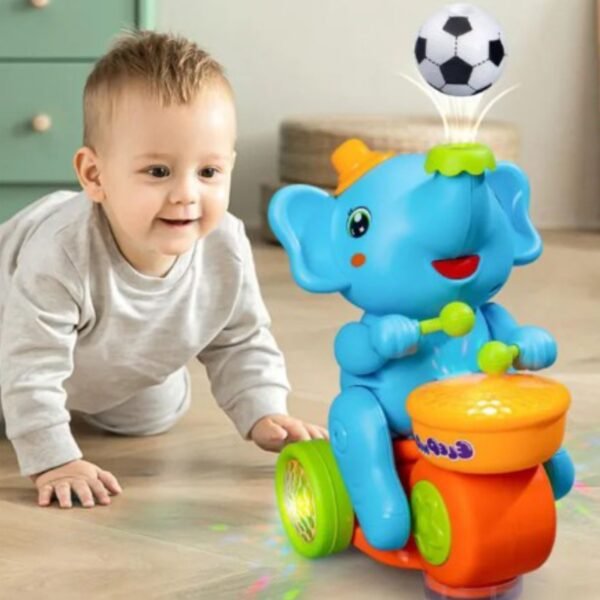 Elephant Musician Toy-Blue