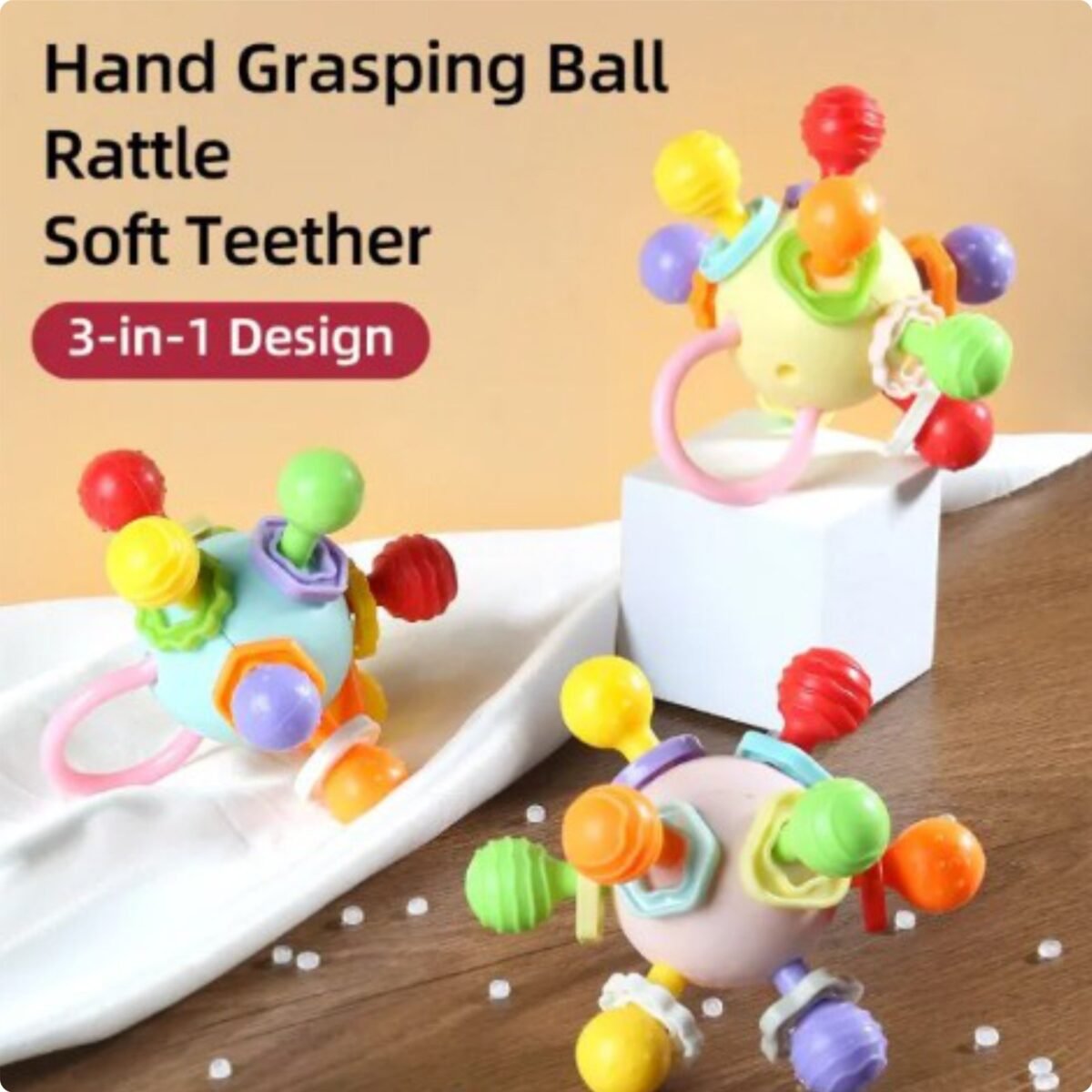 Silicone Hand Grab Ball (Newborn Gift)-Blue