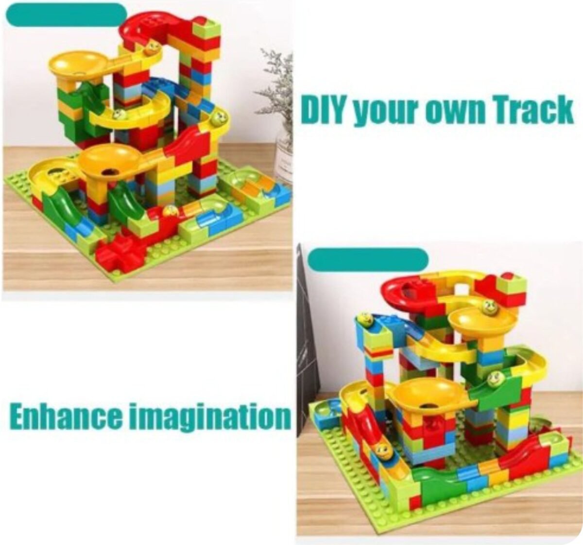 Puzzle 168 Marble Race Run Maze Balls-Mix Color