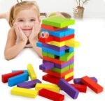 Wooden Stacking Blocks Tower Building Blocks -Mix Color