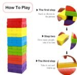 Wooden Stacking Blocks Tower Building Blocks -Mix Color