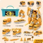 Toy Car Boys' Building Blocks Assemble Engineering Deformation -Blue Color