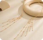 Jewelry Long Acrylic Tassel Ethnic Style Collar -White