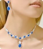 Red Cubic Zirconia Jewelry Set -Blue-TL-010