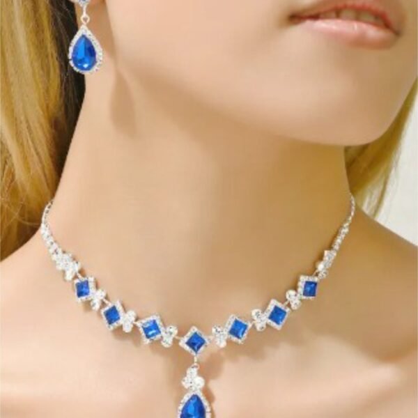 Red Cubic Zirconia Jewelry Set -Blue-TL-010