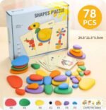 Rainbow Stacking Stones with 20 Game Cards-Mix Color