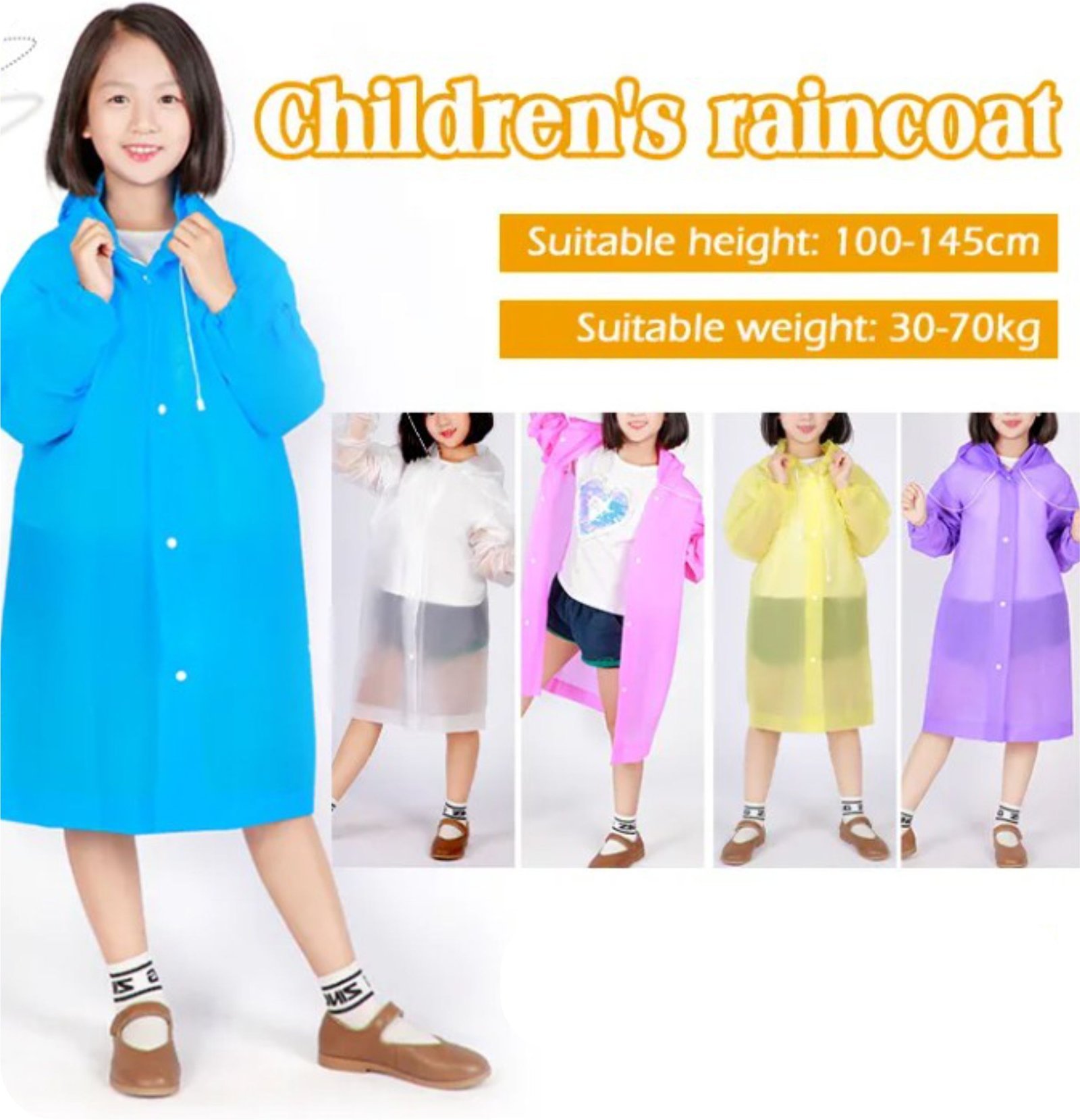 Kids Rain Coat-Blue