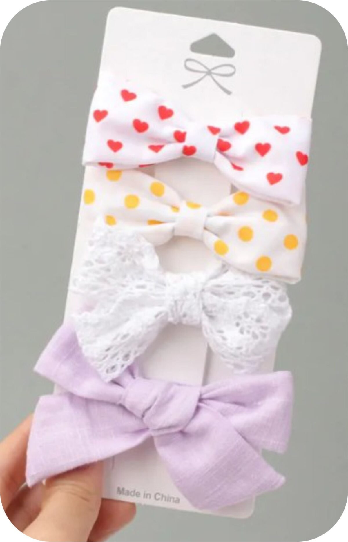 Tie With Hair Clip  (4 PCS Set)-Mix Color