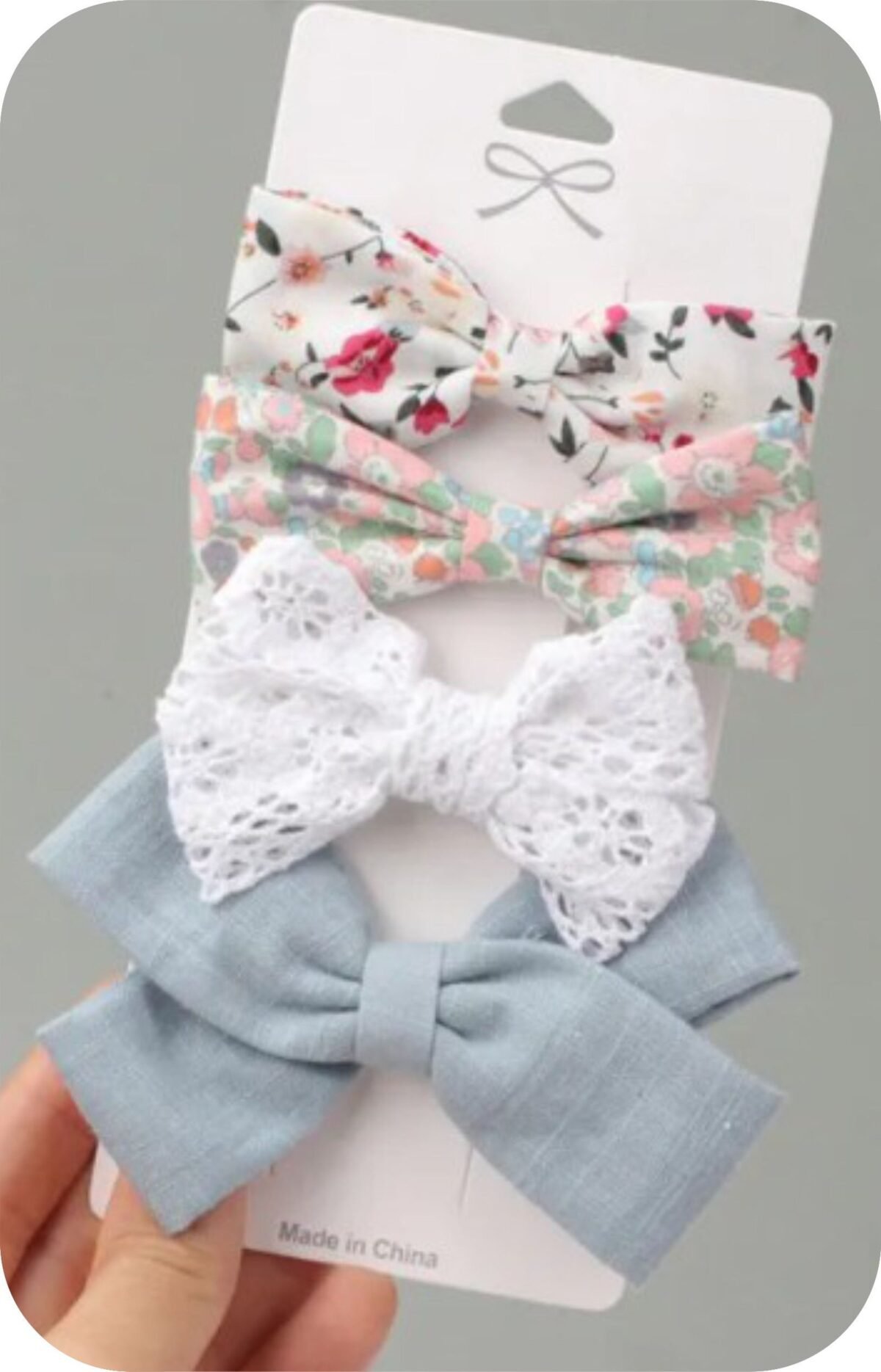 Tie With Hair Clip  (4 PCS Set)-Mix Color
