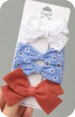 Tie With Hair Clip  (4 PCS Set)-Mix Color