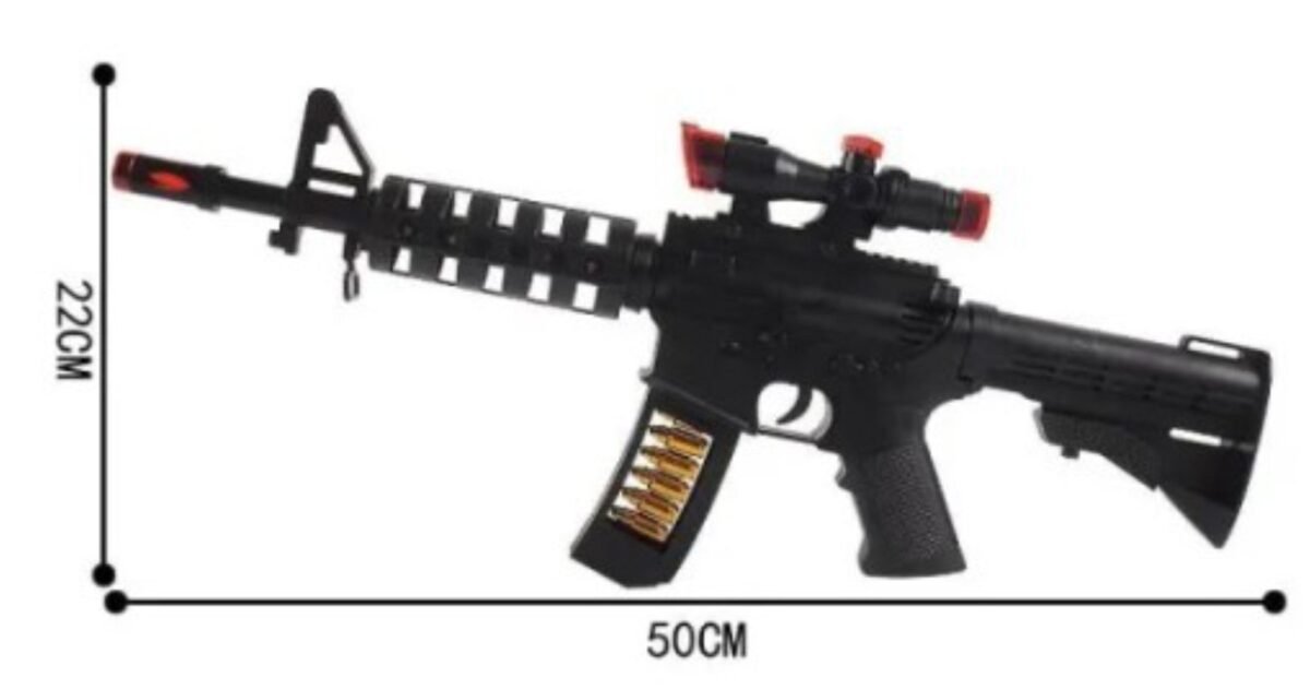Toy Gun With Flash Light-Black