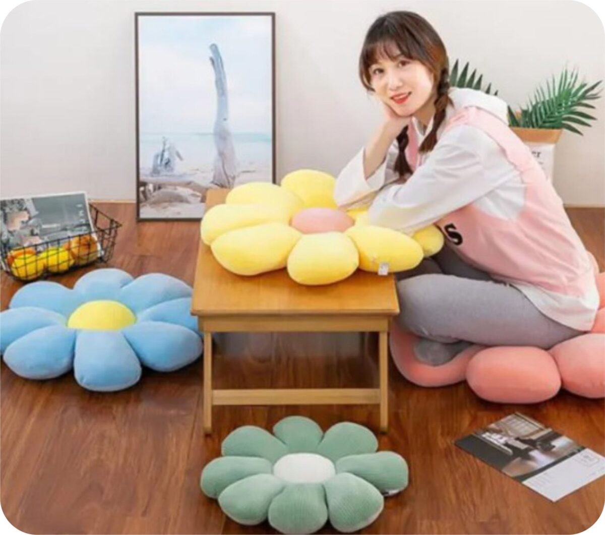 Pillow Flower -Blue