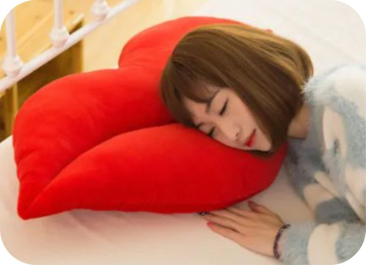Lip Shaped Pillow-Pink