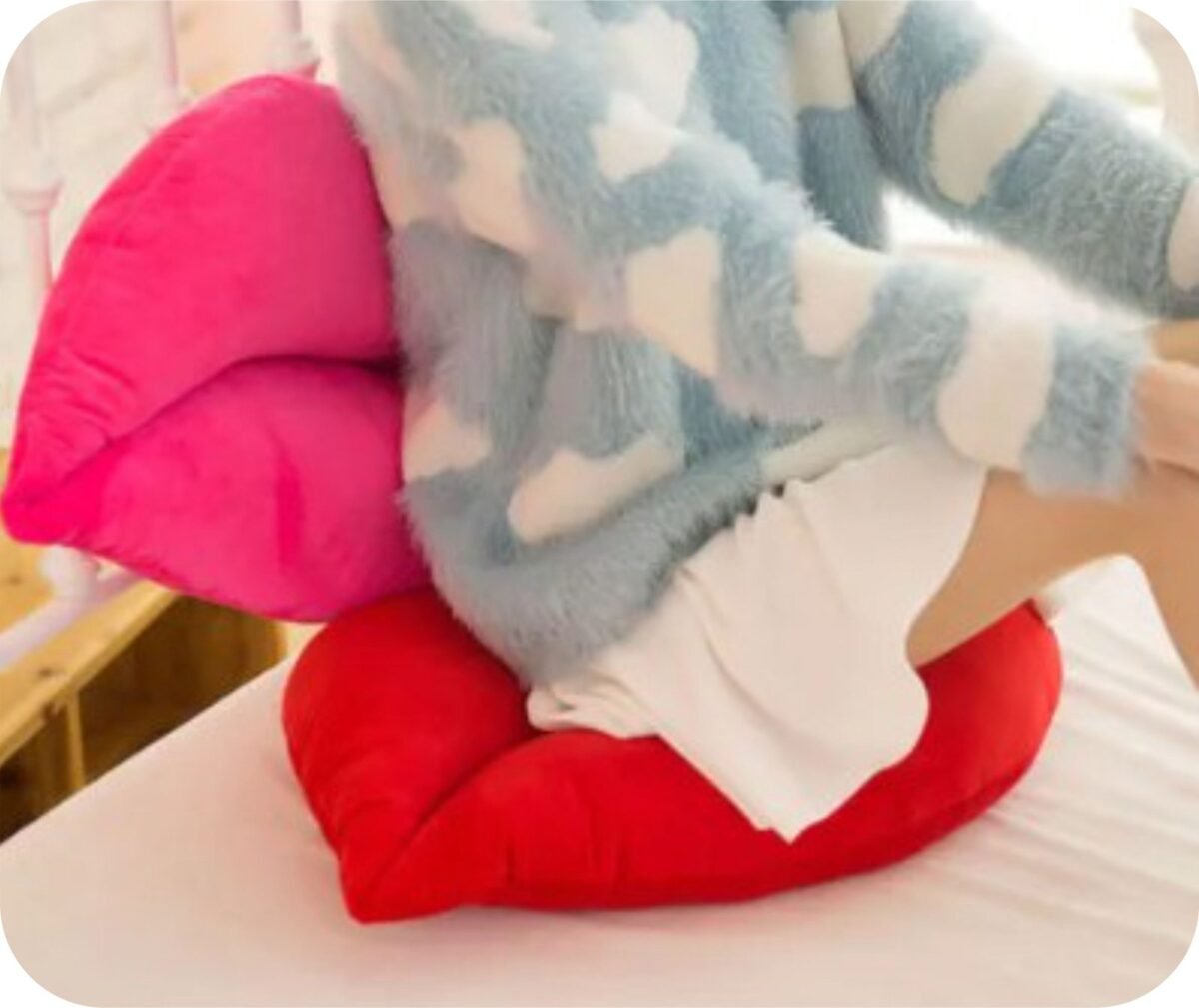 Lip Shaped Pillow-Pink