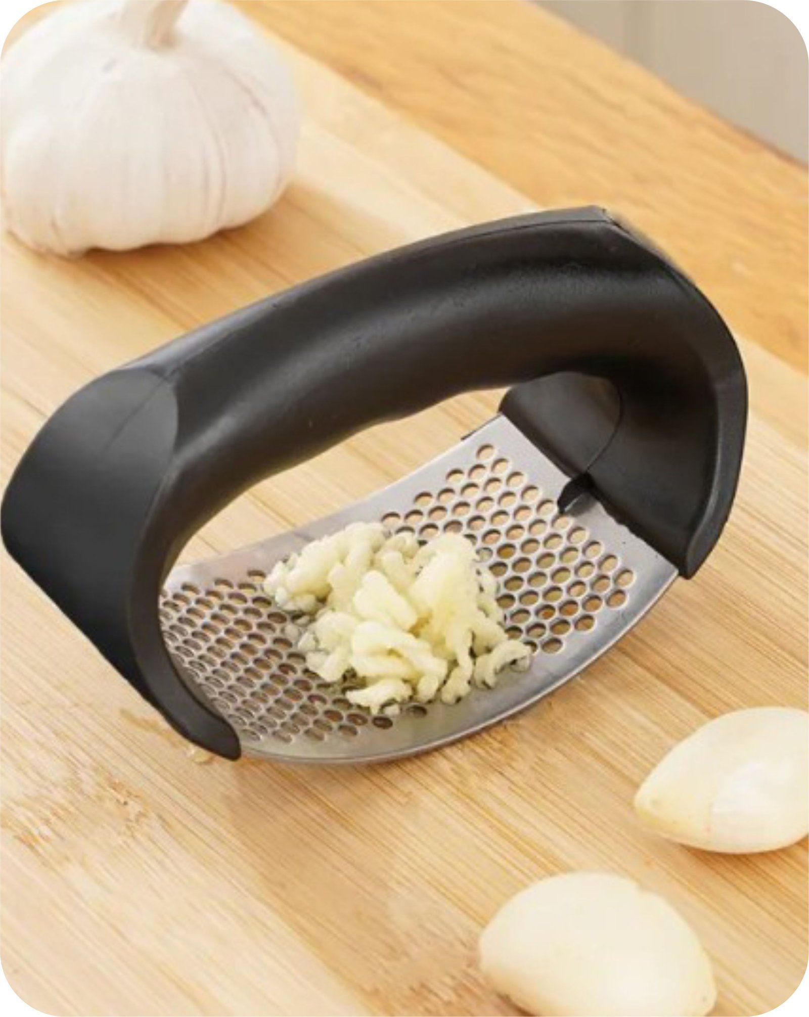 Stainless Steel Garlic Press Manual Ring-Black