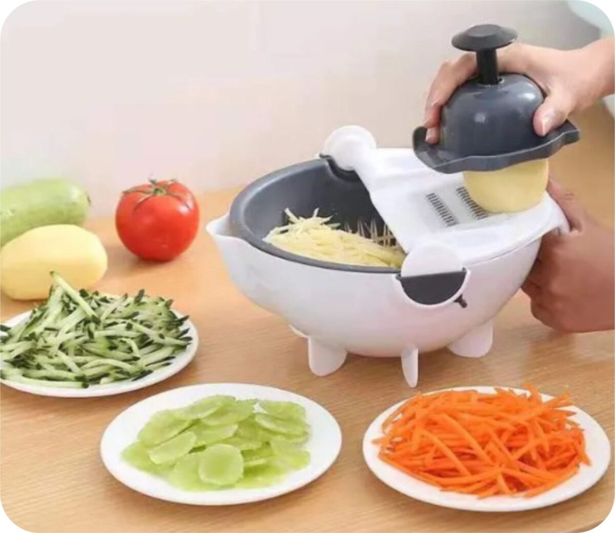 Vegetable Slicer Cutter With Drain Basket-EXTRA BUBBLE
