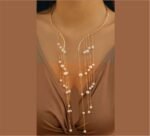 Jewelry Long Acrylic Tassel Ethnic Style Collar -White