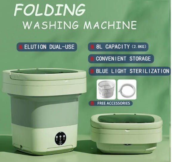 Mini Washing Machine 2 in 1 Folding Laundry Washer 8 L