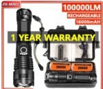 16000mAH LED Powerful Flashlight
