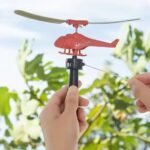Pull Back Line Helicopter With Launchers Flying Toys