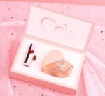 Women Perfume and Lipstick Set Pink Heart Gift Box