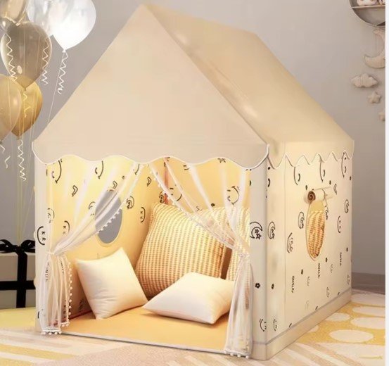 3 Indoor & Outdoor Play Khaki Smiling Face House Tent - Image 1