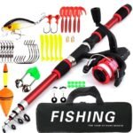 1.8m Telescopic Rod with Bag Lure Hook Fishing Rod and Reel